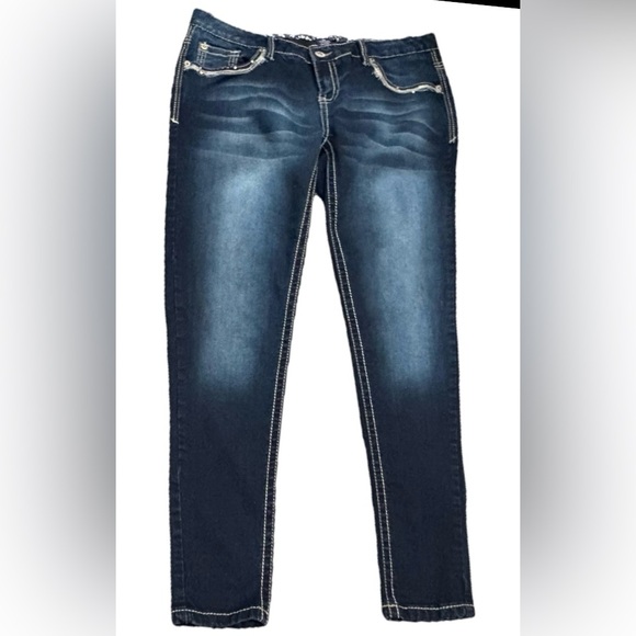 Amethyst Jeans Dark Blue Women's Skinny Jeans - Picture 1 of 4